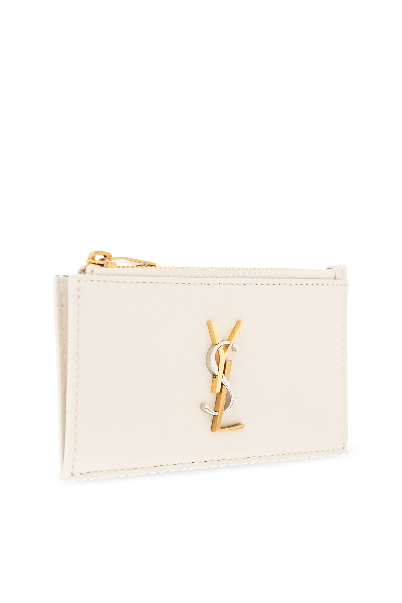 White ysl card top holder